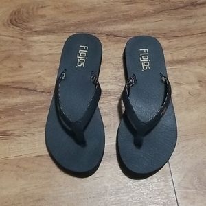 Black flip flops